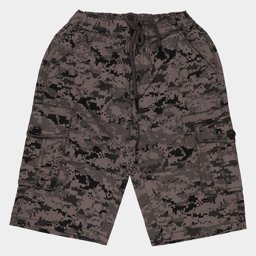Boys' Black Relaxed Fit Cotton Jamaican Shorts, Black, large