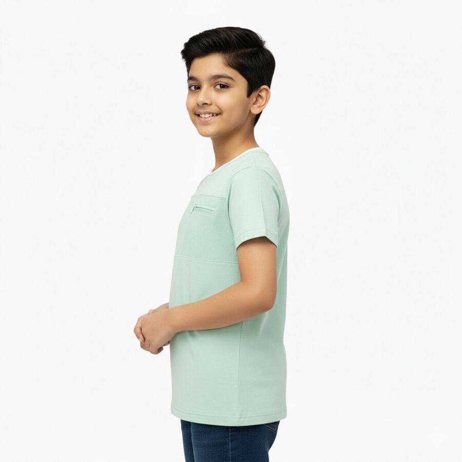 Boys' Half Sleeves T-Shirt, हल्का हरा, large image number null