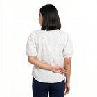 Women's White Cotton Half Sleeves Collar Regular Fit Shirt, सफ़ेद, small