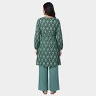 Women's Mint Green Mandarin Collar Notch Neck Embroidered Straight Kurta, हल्का हरा, small