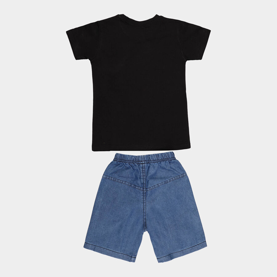 Boys Cotton Baba Suit, Black, large image number null