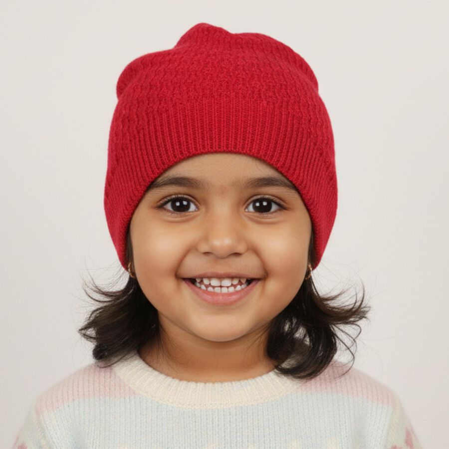Girls' Winter Cap, Fuchsia, large image number null
