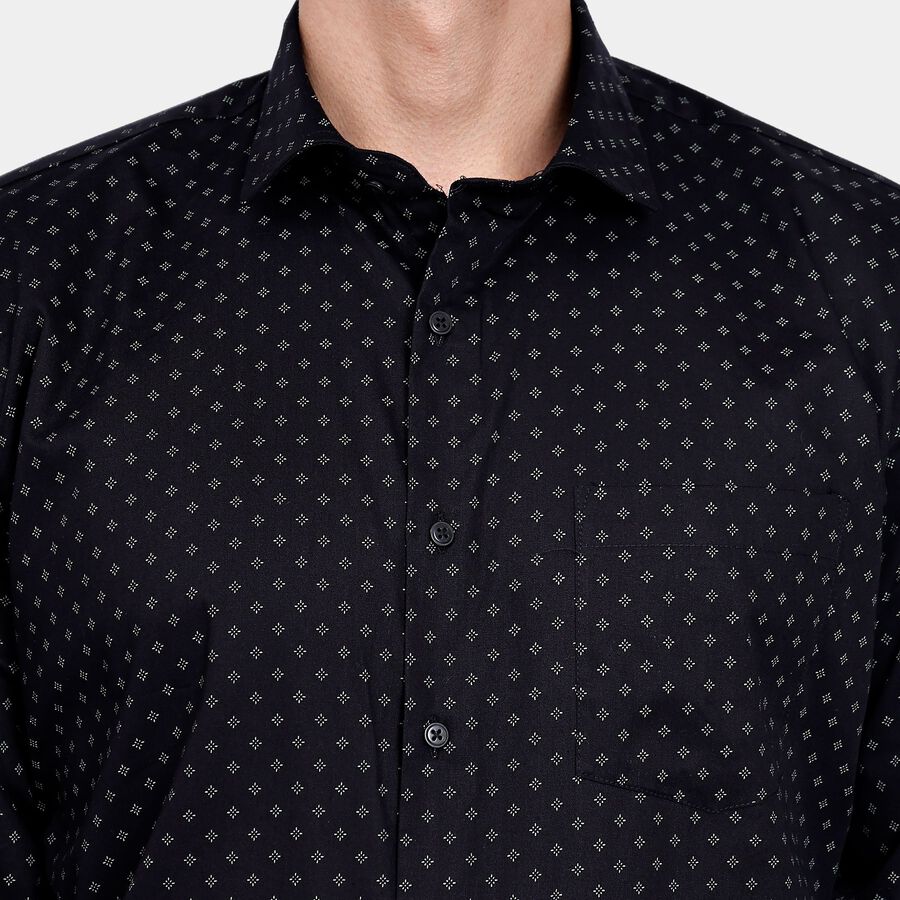 Men's 100% Cotton Formal Shirt, Black, large image number null