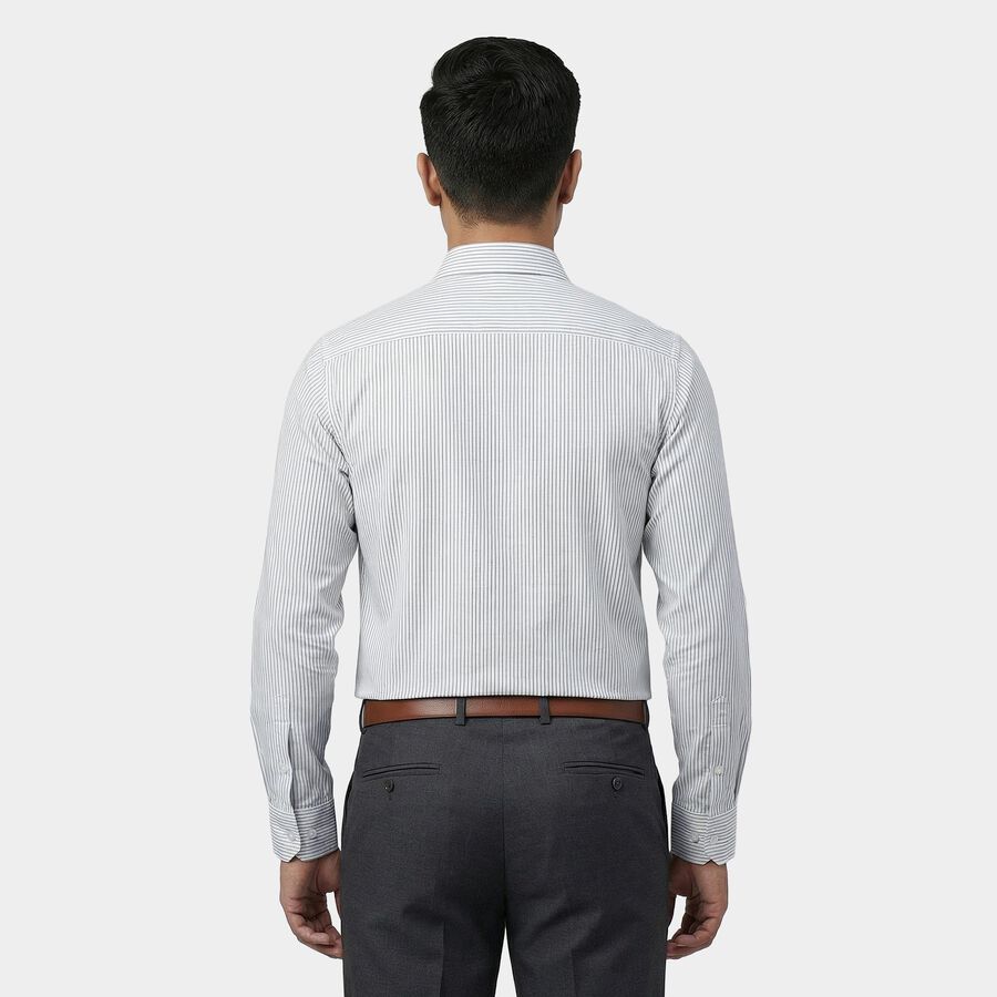 Men's White Cotton Full Sleeve Classic Collar Formal Shirt, White, large