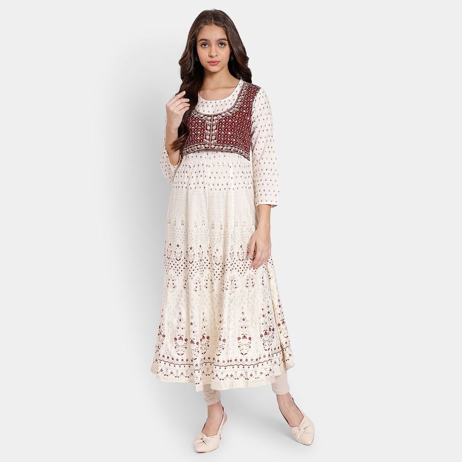 Ladies' Kurta, ऑफ व्हाइट, large image number null
