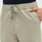 Men's Muted Beige Slim Fit Jogger Style Casual Trousers, Light Green, small image number null