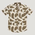 Boys Beige and White Cotton Half Sleeve Button Down Casual Shirt, Beige, small image number null