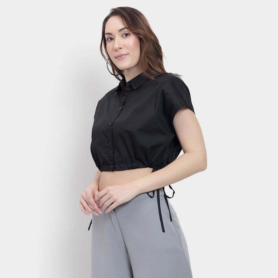 Ladies' 100% Cotton Shirt , Black, large image number null