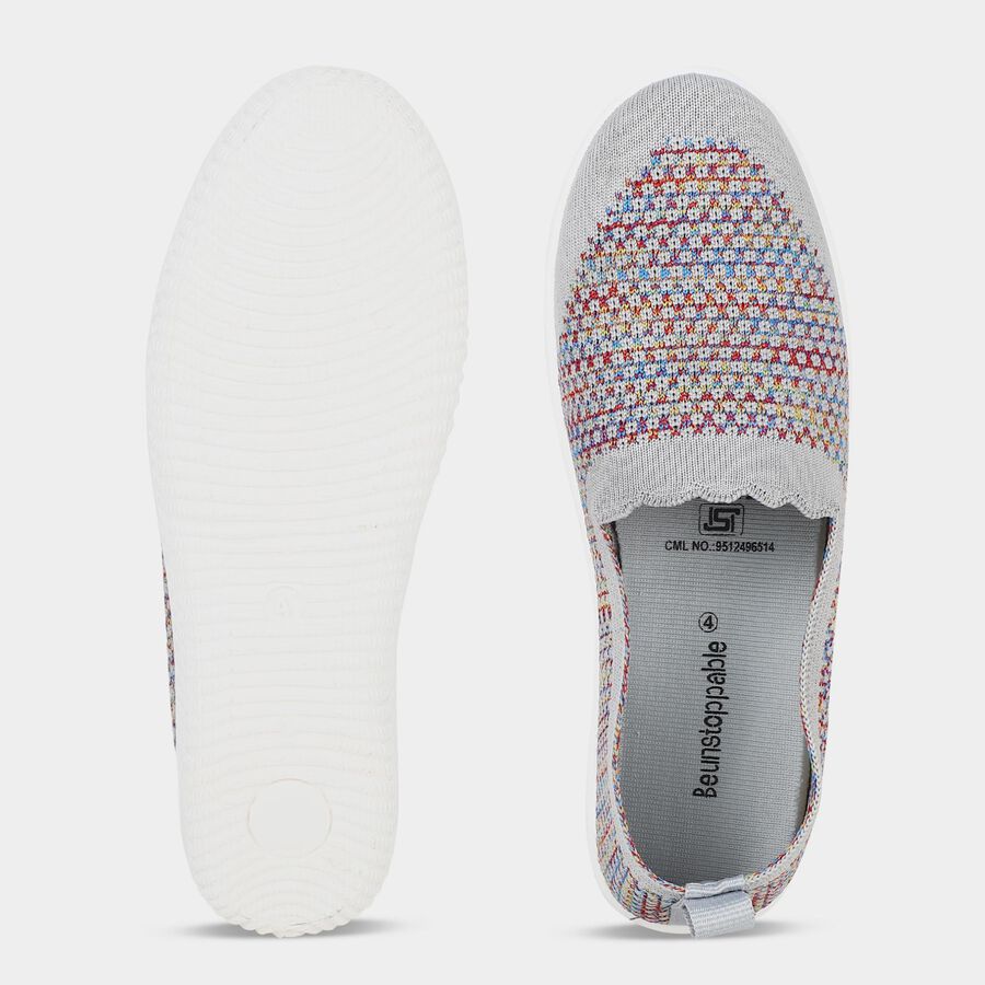 Women's Grey Slip-On Casual Shoes, Grey, large