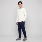 Men's Cream Long Sleeve Thermal, ऑफ व्हाइट, small