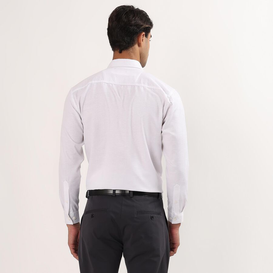 Men's Snow White Spread Collar Casual Shirt, White, large image number null