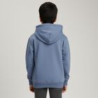Boys Muted Steel Blue Hooded Neck Casual Sweatshirt, Mid Blue, small image number null