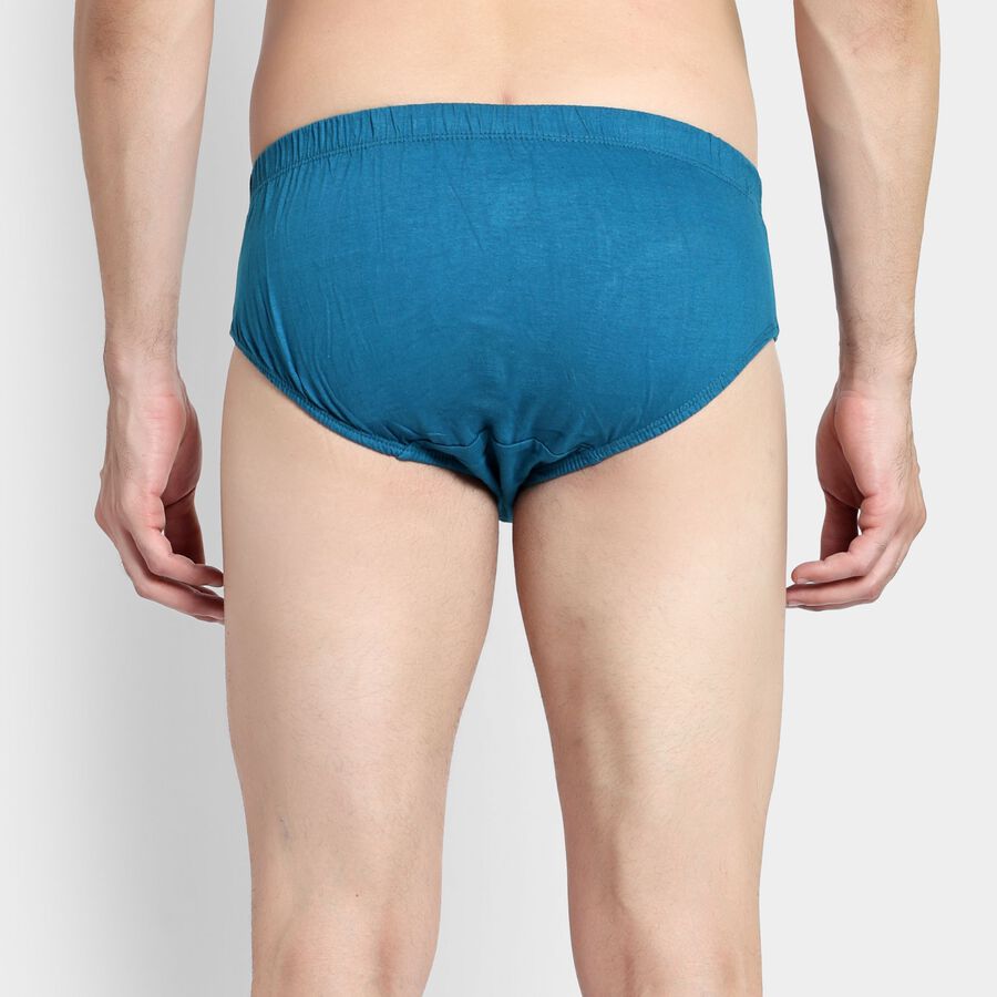 Men's 100% Cotton Briefs, टील ब्लू, large