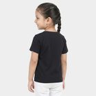 Girls Navy Blue Round Neck Regular T-Shirt, नेवी ब्लू, small