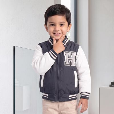 Boys' Navy Blue Varsity Jacket