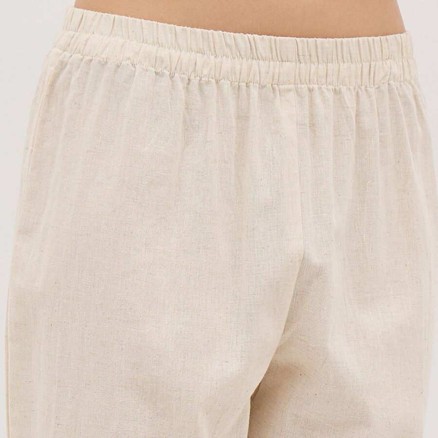 Women's Rich Eggshell White Embroidered Ethnic Set, Off White, large