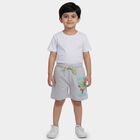 Boys Light Grey Regular Fit Casual Bermuda Shorts, Melange Light Grey, small