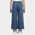 Girls Light Blue Wide Leg Fit Embroidered Jeans, हल्का नीला, small
