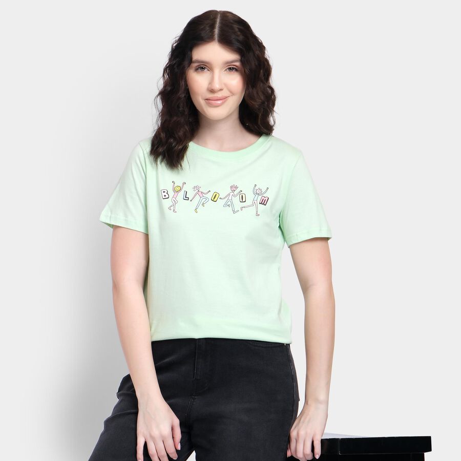 Ladies' Round Neck T-Shirt , निऑन ग्रीन, large image number null