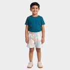 Boys' White Relaxed Fit Tie-Dye Bermuda Shorts, सफ़ेद, small