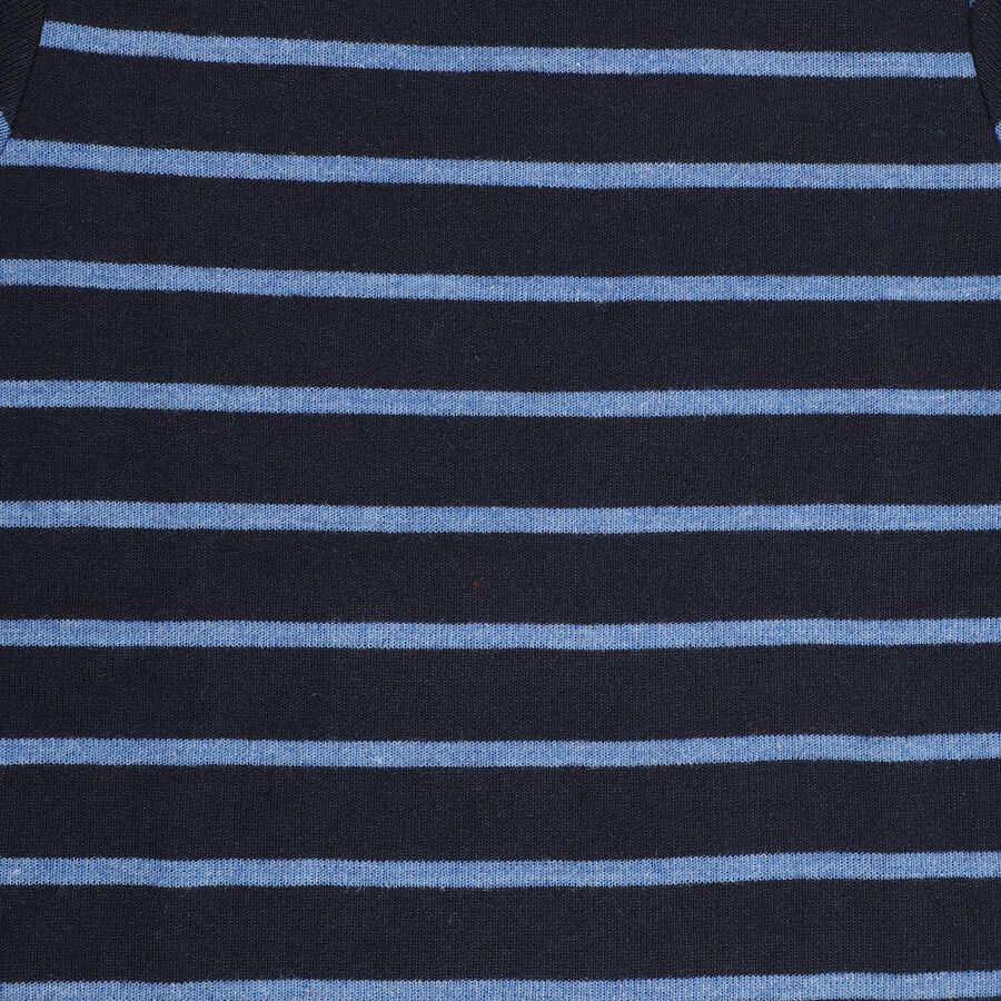 Boys Navy Blue and Light Blue Turtleneck Casual Pullover, मध्यम नीला, large image number null