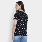 Cotton Round Neck T-Shirt, Black, small image number null