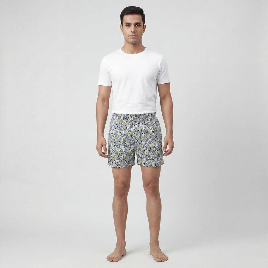 Men's Light Blue Regular Fit Solid Boxers, हल्का नीला, large
