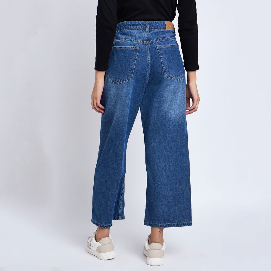 Ladies' 100% Cotton Jeans, Mid Blue, large image number null