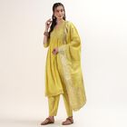 Women's Mint Mandarin Collar Printed Kurta, हल्का हरा, small