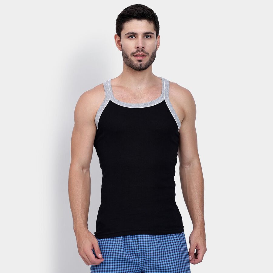 Men's 100% Cotton Gym T-Shirt , Black, large