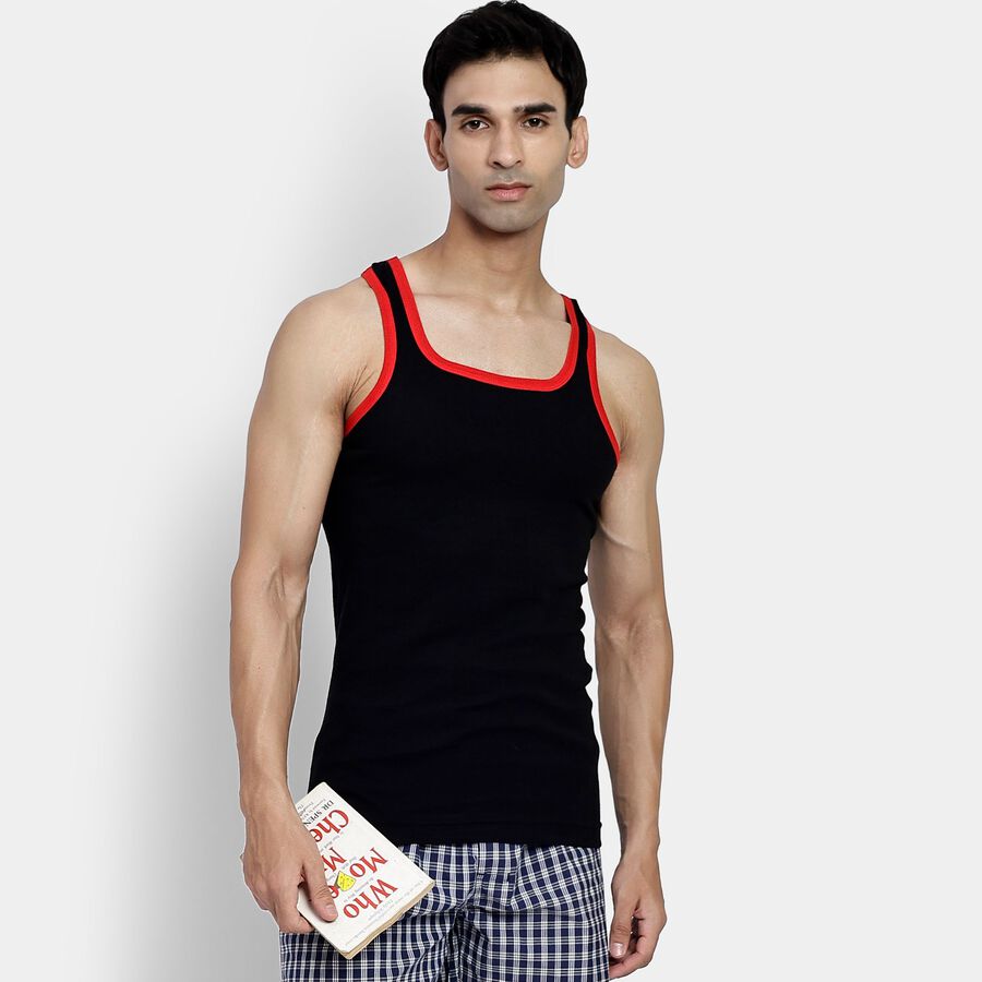 Men's 100% Cotton Gym T-Shirt, Black, large image number null