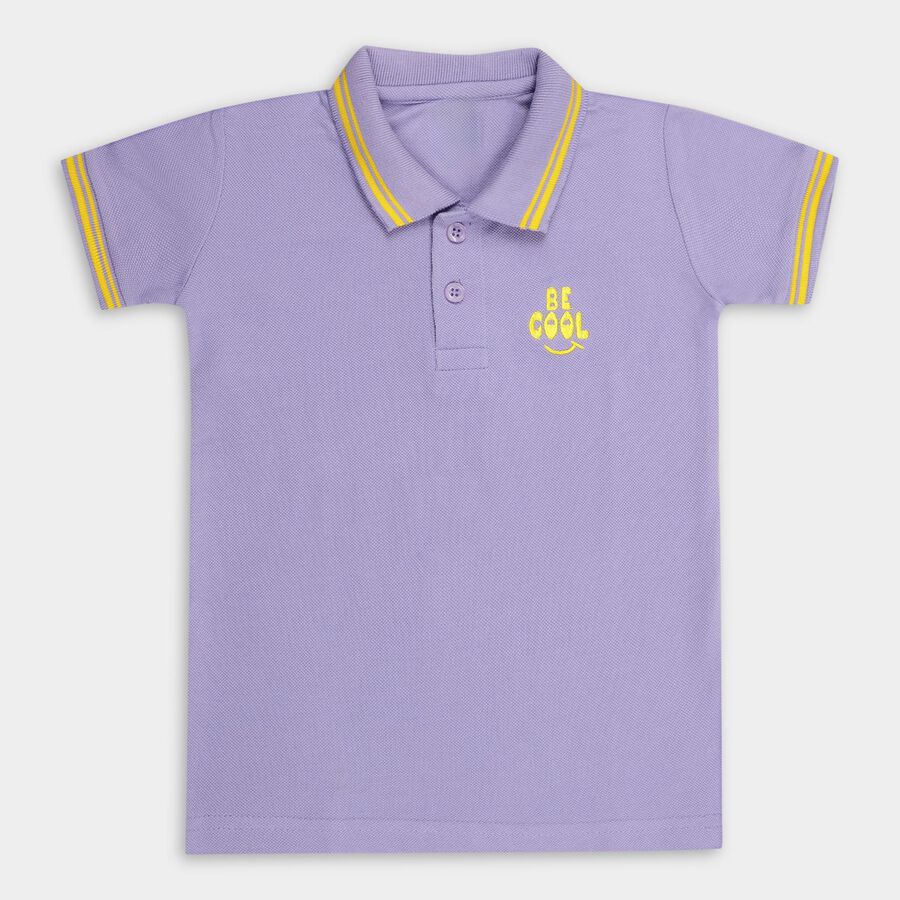 Boys' Half Sleeves T-Shirt , लाइलेक, large image number null