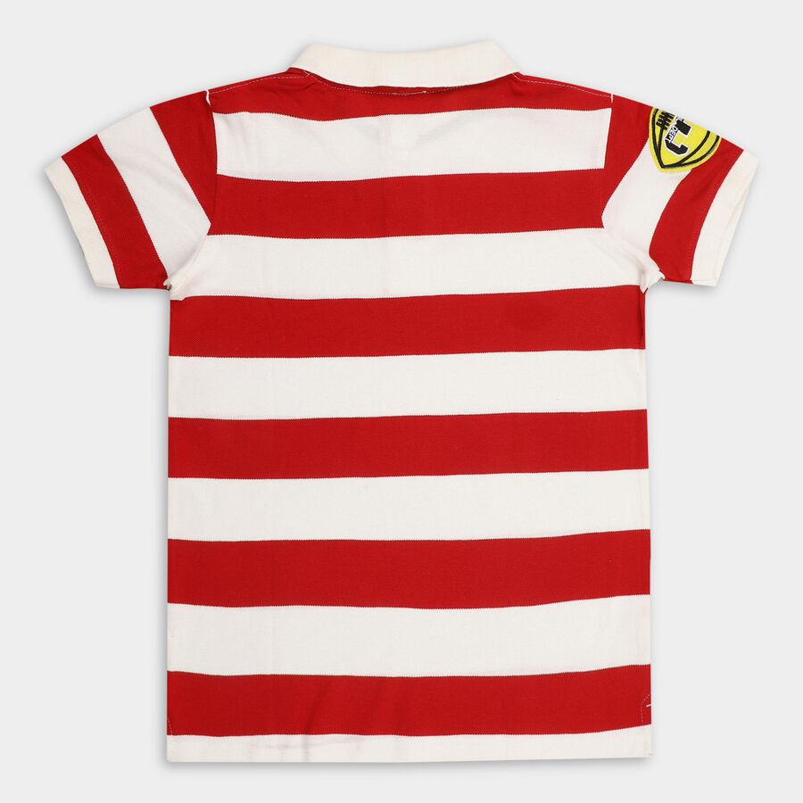 Boys' 100% Cotton Half Sleeves T-Shirt , लाल, large image number null