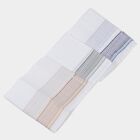 Men's White Striped Pack of 3 Handkerchief, सफ़ेद, small