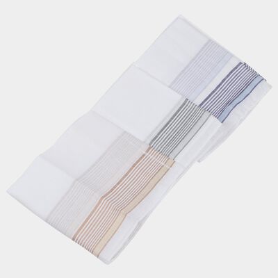 Men's White Striped Pack of 3 Handkerchief