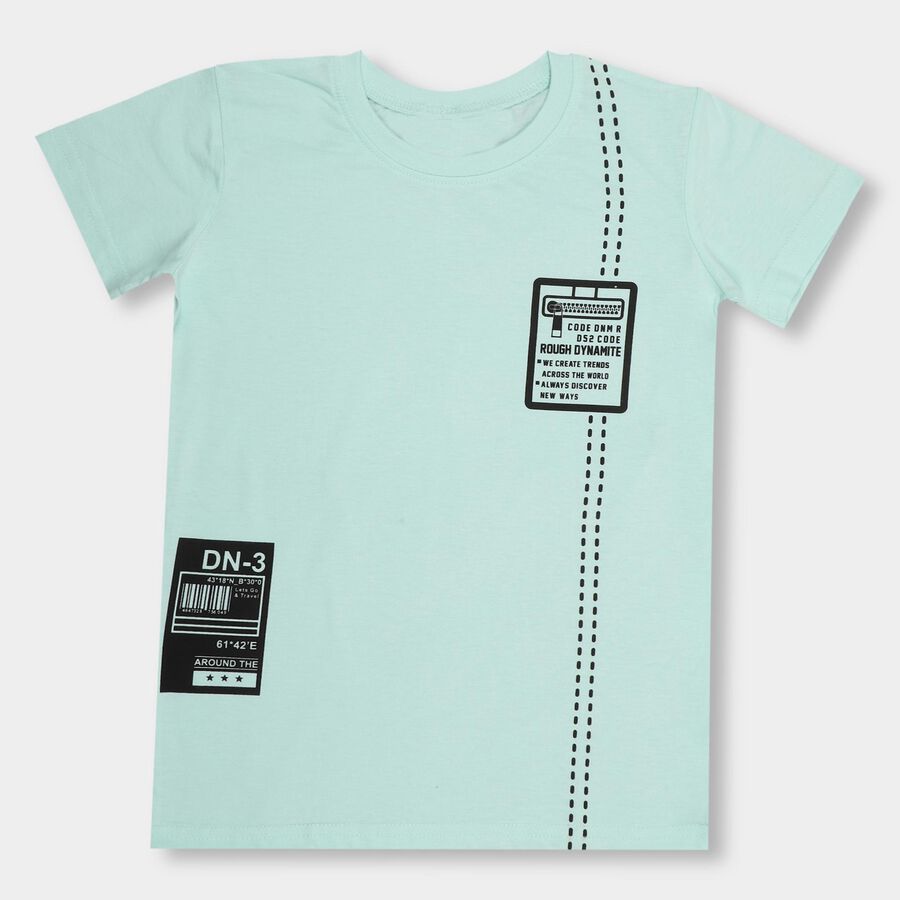 Boys' Half Sleeves T-Shirt , एक्वा, large image number null