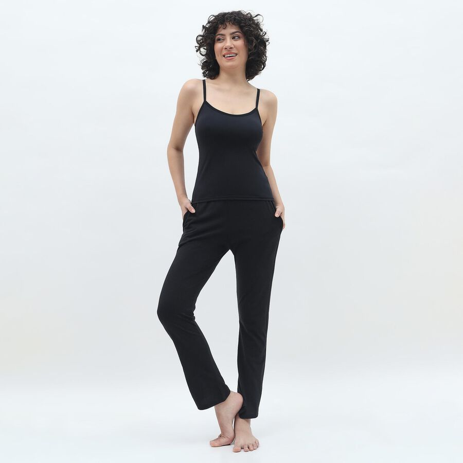 Women's Jet Black Scoop Neck Minimalist Slip, Black, large