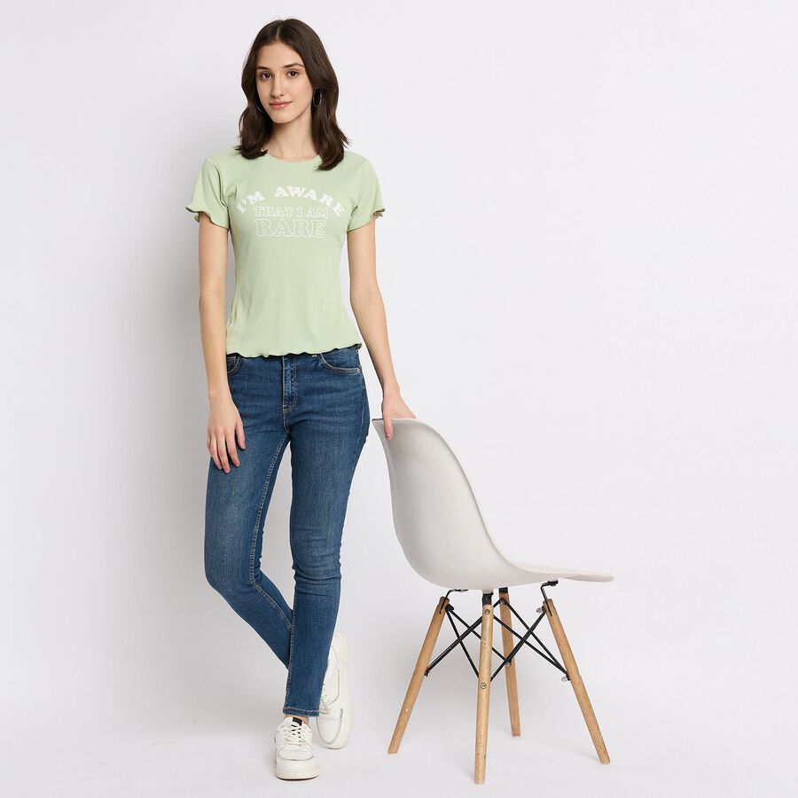 Ladies' Round Neck T-Shirt, Light Green, large image number null