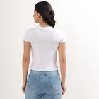 Ladies Bright White Round Neck Crop Top, White, small image number null