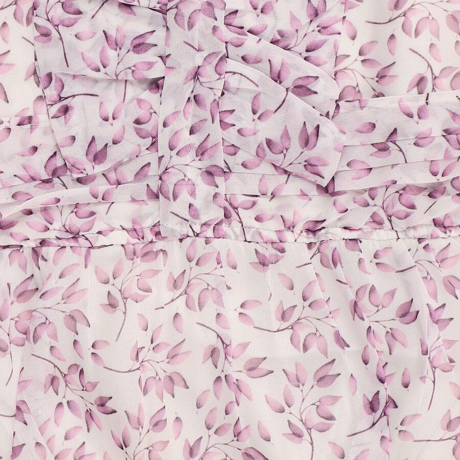 Girls Light Pink Sleeveless Floral Top and Capri Set, लाइलेक, large