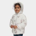 Girls' White Hooded Puffer Jacket, White, small image number null