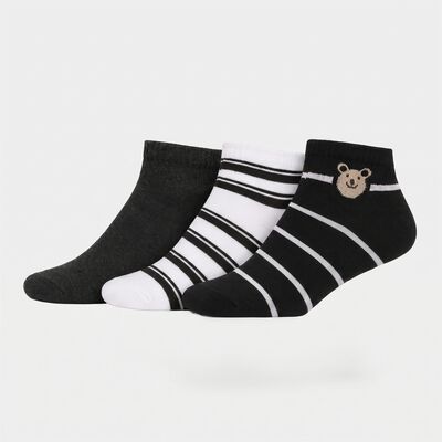 Women's Assorted Regular Fit Striped Pack of 3 Socks