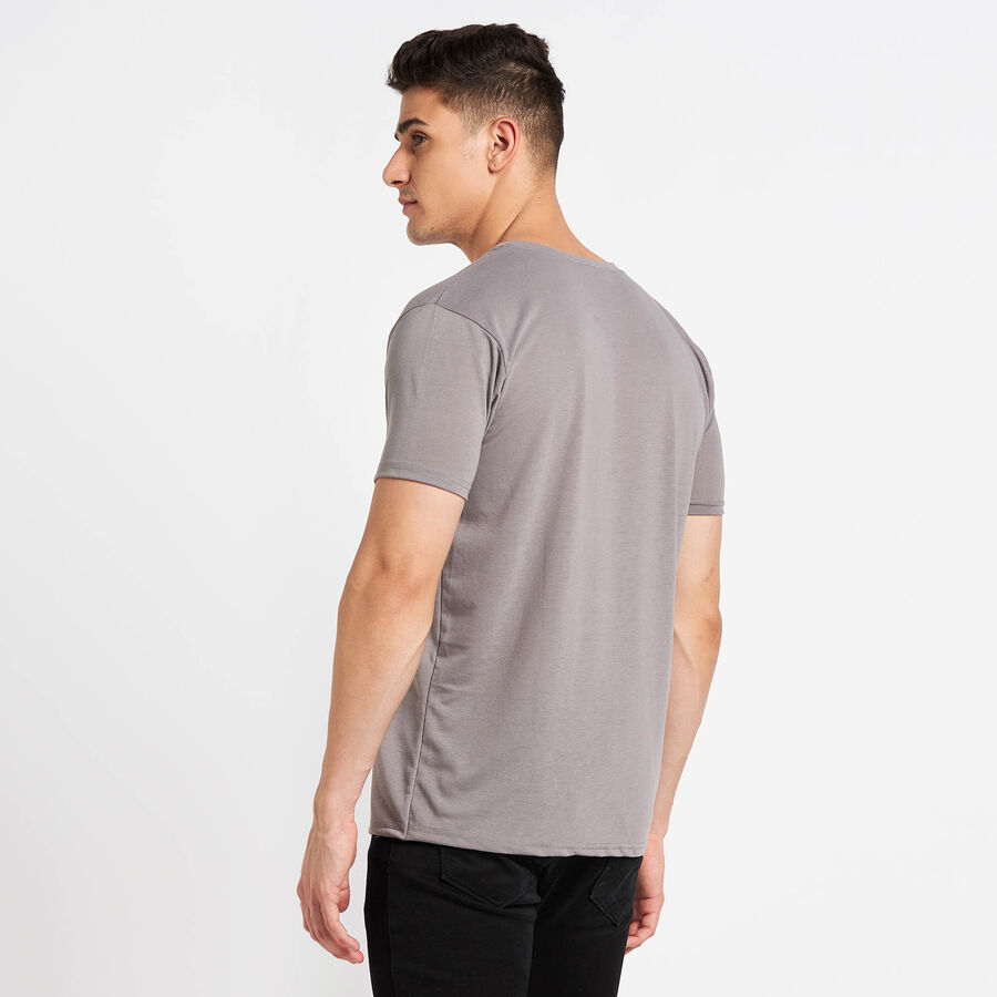 Round Neck T- Shirt, गहरा ग्रे, large image number null