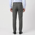 Men's Grey Slim Fit Checked Formal Trousers, Dark Grey, small