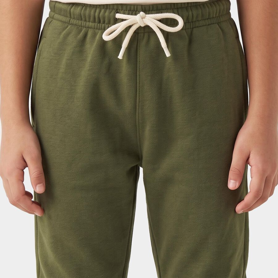 Boys Olive Green Jogger Fit Graphic Winter Pyjama, ओलिव, large
