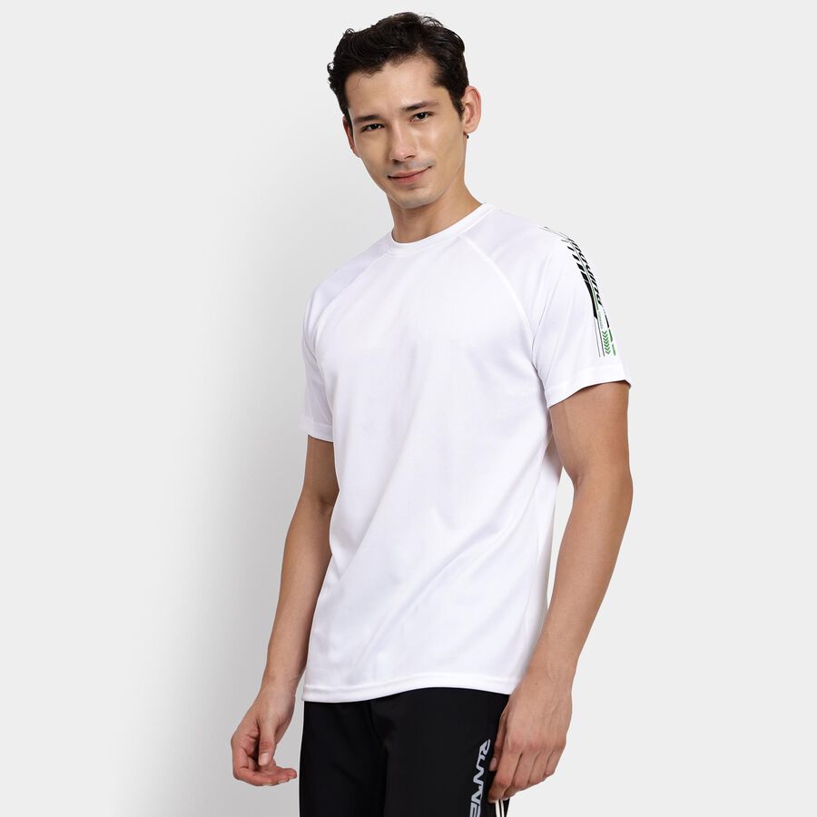 Men's Round Neck Half Sleeves T-Shirt, सफ़ेद, large image number null