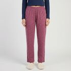 Women's Purple Straight Fit Printed Lounge Pyjama, बैंगनी, small