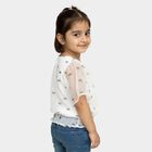 Girls Bright Snow White Round Neck Romantic T-Shirt, White, small image number null