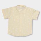 Infants' 100% Cotton Regular Collar Shirt, पीला, small