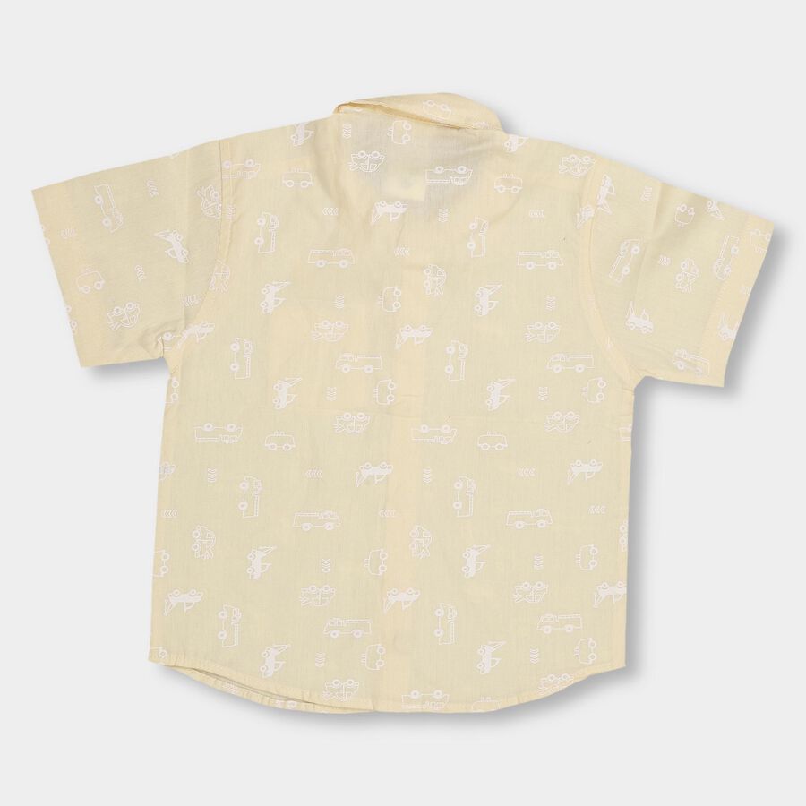 Infants' 100% Cotton Regular Collar Shirt, पीला, large